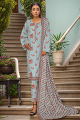 Bin Saeed Stitched 3 Piece Exc Printed Lawn Vol-05 Drop-02 Collection'2025-NSM-2343-Ferozi