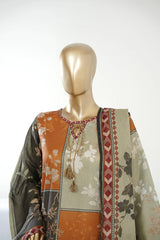 Bin Saeed Stitched 3 Piece Exclusive Printed Lawn Vol-09 Suit-LSM-2943-SKIN