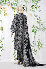 Bin Saeed Stitched 3 Piece Exclusive Printed Lawn Vol-08 Suit-LSM-2904-BLACK