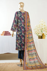 Bin Saeed Stitched 3 Piece Exclusive Printed Lawn Vol-09 Suit-LSM-2938-BLUE