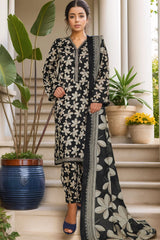 Bin Saeed Stitched 3 Piece Exc Printed Lawn Vol-05 Drop-02 Collection'2025-NSM-2337-Black