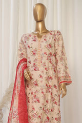 Bin Saeed Stitched 3 Piece Exclusive Emb Lawn Collection'2025-SM-1819-Skin