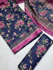 Bin Saeed Printed Lawn Unstitched 3 Piece Suit - D-69
