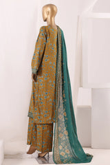 Bin Saeed Stitched 3 Piece Exclusive Printed Lawn Vol-12 Suit-LSM-3169-Yellow