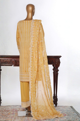 Bin Saeed Stitched 3 Piece Luxury White & White Emb Collection'2026-NSM-2580