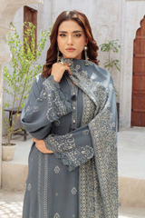 Lakhany Printed Pashmina Unstitched 3 Piece Suit,D-22