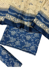 Bin Saeed Digital Printed Cotton Cambric Unstitched 3 Piece Suit - Design-10 - BS25DCC - Blue - Summer Collection