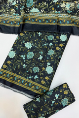 Bin Saeed Printed Khaddar Unstitched 3 Piece Suit - BS25KHD -Green- Winter Collection