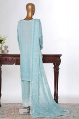 Bin Saeed Stitched 3 Piece Luxury White & White Emb Collection'2026-NSM-2589