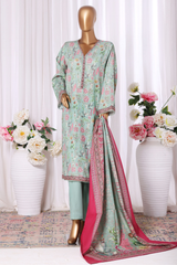 Bin Saeed Stitched 3 Piece Exclusive Printed Khaddar Vol-11 Collection'2025-WK-2581-Ferozi