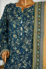 Bin Saeed Stitched 3 Piece Exclusive Printed Lawn Vol-01 Collection'2026-LSM-2696 SEA GREEN