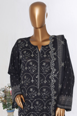 Bin Saeed Stitched 3 Piece Luxury White & White Emb Collection'2026-NSM-2588