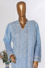 Bin Saeed Stitched 3 Piece Luxury White & White Emb Collection'2026-NSM-2587