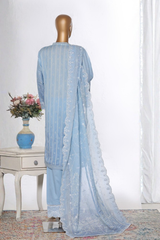 Bin Saeed Stitched 3 Piece Luxury White & White Emb Collection'2026-NSM-2587