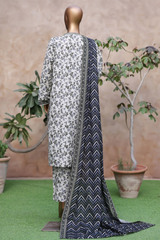Bin Saeed Stitched 3 Piece Exclusive Printed Khaddar Vol-05 Collection'2025-WK-2403-White