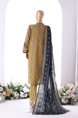 Bin Saeed Stitched 3 Piece Printed Vol-01 Collection'2025-WK-2373-mustard
