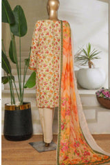 Bin Saeed Stitched 3 Piece Exc Printed Lawn Vol-06 Collection'2025-NSM-2481-cream
