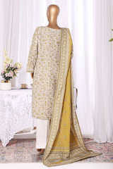 Bin Saeed Stitched 3 Piece Exclusive Printed Khaddar Vol-11 Collection'2025-WK-2583-gold