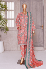 BIN SAEED PRINTED LAWN 3 PC COLLECTION 2025-26,PINK
