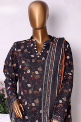 Bin Saeed Stitched 3 Piece Exclusive Printed Khaddar Vol-13 Collection'2025-WK-2624-BLACK