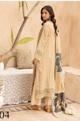 Mahees Aqidah embroidered lawn with jacquard shawl Riaz arts d-04