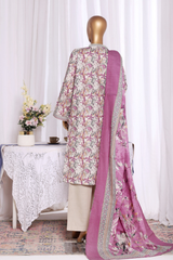 Bin Saeed Stitched 3 Piece Exclusive Printed Khaddar Vol-11 Collection'2025-WK-2584-cream