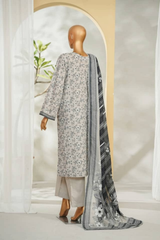 Bin Saeed Stitched 3 Piece Exclusive Printed Lawn Vol-01 Collection'2026-LSM-2691 GREY
