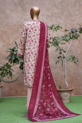 Bin Saeed Stitched 3 Piece Exclusive Printed Khaddar Vol-05 Collection'2025-WK-2404-PINK
