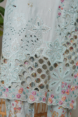 Binsaeed luxury plain cotton with embroidered dupatta d05