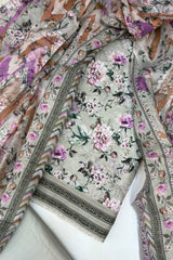 Bin Saeed Digital Printed Cotton Cambric Unstitched 3 Piece Suit - Design-14 - BS25DCC - white - Summer Collection