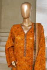 Bin Saeed Stitched 3 Piece Exc Printed Lawn Vol-05 Collection'2025-NSM-2343-yellow