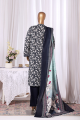 Bin Saeed Stitched 3 Piece Exclusive Printed Khaddar Vol-11 Collection'2025-WK-2585-black