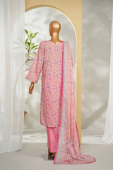Bin Saeed Stitched 3 Piece Exclusive Printed Lawn Vol-01 Collection'2026-LSM-2680 PINK
