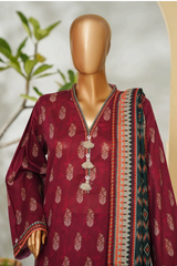 Bin Saeed Stitched 3 Piece Exclusive Printed Lawn Vol-01 Collection'2026-LSM-2681 RED