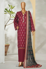 Bin Saeed Stitched 3 Piece Exclusive Printed Lawn Vol-01 Collection'2026-LSM-2681 RED