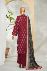 Bin Saeed Stitched 3 Piece Exclusive Printed Lawn Vol-01 Collection'2026-LSM-2681 RED