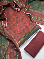 Bin Saeed Printed Lawn Unstitched 3 Piece Suit - D-66