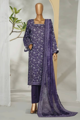 Bin Saeed Stitched 3 Piece Exclusive Printed Lawn Vol-01 Collection'2026-LSM-2682 PURPLE