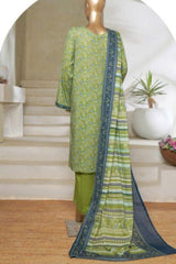 Bin Saeed Stitched 3 Piece Exc Printed Lawn Vol-06 Collection'2025-NSM-2484-blue