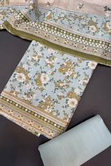Bin Saeed Printed Khaddar Unstitched 3 Piece Suit - BS25KHD -LIGHT BLUE- Winter Collection