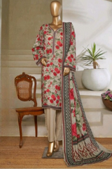 Bin Saeed Stitched 3 Piece Exc Printed Lawn Vol-05 Collection'2025-NSM-2344-white