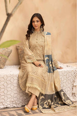 Mahees Aqidah embroidered lawn with jacquard shawl Riaz arts d-04