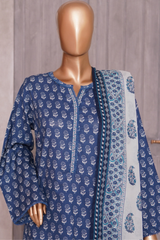 BIN SAEED PRINTED LAWN 3 PC COLLECTION 2025-26,BLUE