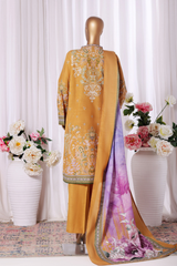 Bin Saeed Stitched 3 Piece Exclusive Printed Khaddar Vol-11 Collection'2025-WK-2587-Yellow