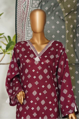 Bin Saeed Stitched 3 Piece Exclusive Printed Lawn Vol-01 Collection'2026-LSM-2684 RED