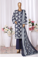 Bin Saeed Stitched 3 Piece Exclusive Printed Khaddar Vol-11 Collection'2025-WK-2588-Ferozi