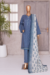 BIN SAEED PRINTED LAWN 3 PC COLLECTION 2025-26,BLUE