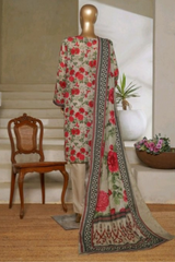 Bin Saeed Stitched 3 Piece Exc Printed Lawn Vol-05 Collection'2025-NSM-2344-white