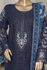 Binsaeed luxury plain cotton with embroidered dupatta d04