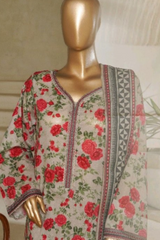 Bin Saeed Stitched 3 Piece Exc Printed Lawn Vol-05 Collection'2025-NSM-2344-white